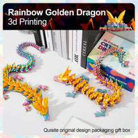 3D Printed Dragon 24 Inch - Gold Rainbow / 30in - image 4