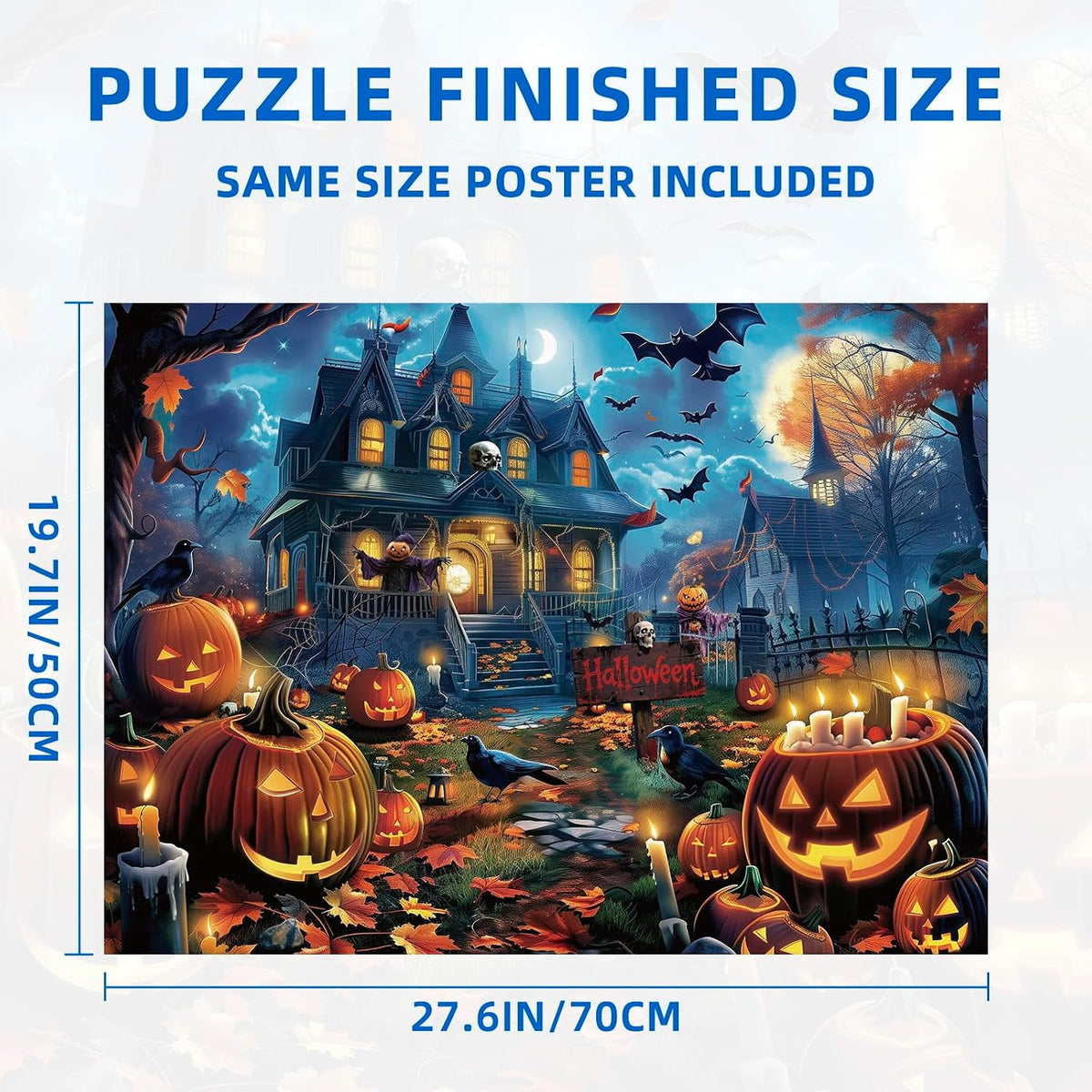 Nattork Jigsaw Puzzle 1000 Pieces for Adults - Halloween House - image 3