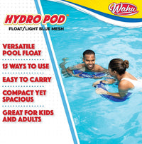 Wahu Hydro Pod round pool float in light blue and blue with drawstring carrying bag - view 3