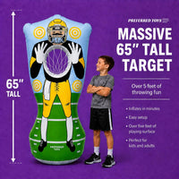 Preferred Toys 65” Inflatable Football Target Net Toss Game - Yellow/Purple - image 3