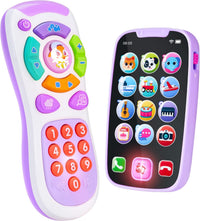 JOYIN Kids Learning Phone and Remote Toy - Purple Phone and Remote with Bird