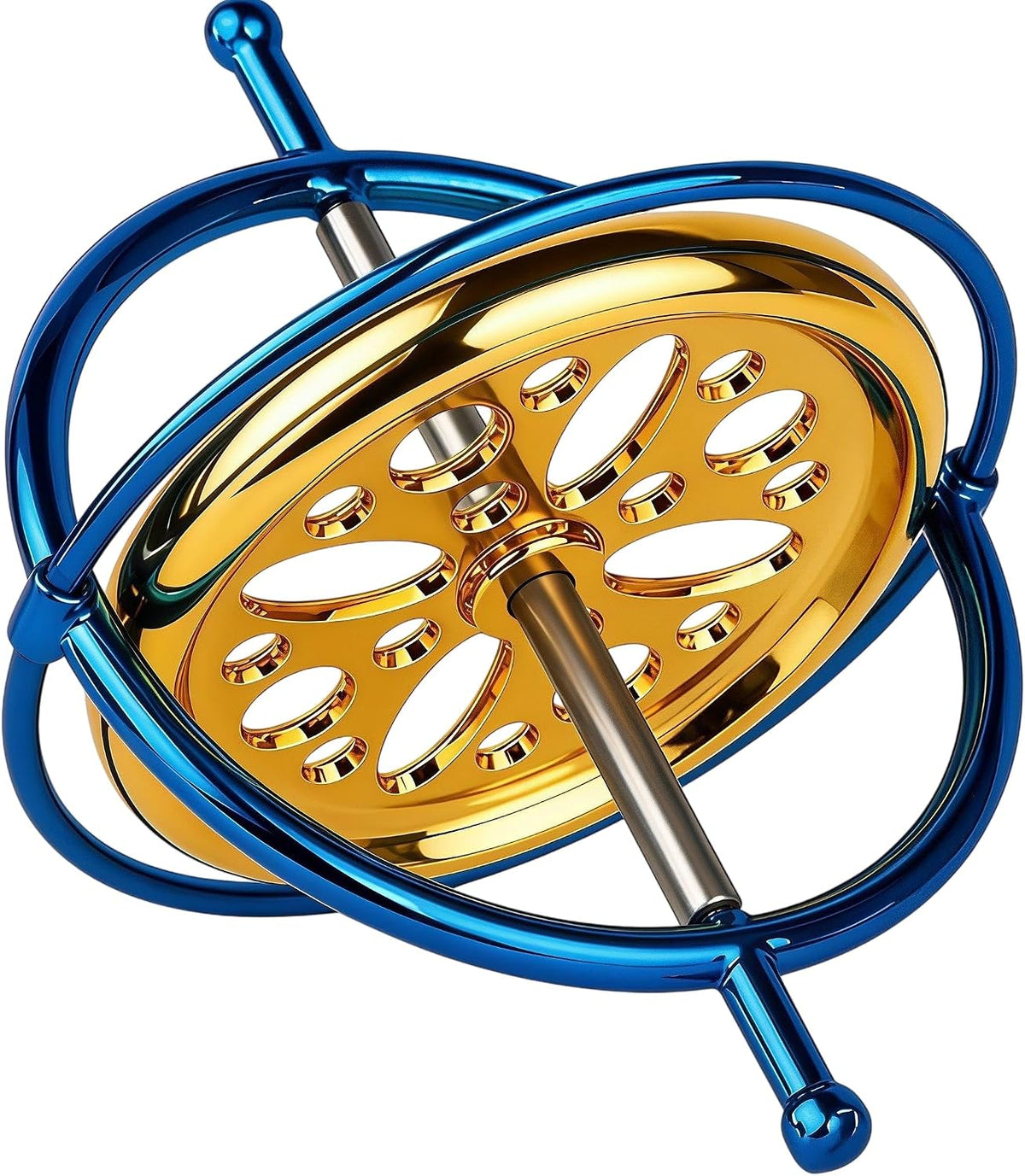 Joytech Precision Gyroscope Metal Anti-Gravity Spinning Top Balance - Blue+golden - image 4