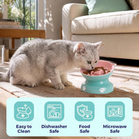 Y YHY Ceramic Cat Slow Feeder - PinkGreen / 6 inches - image 3