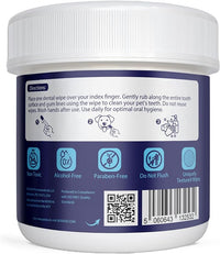 NOVEHA Pets Dental Finger Wipes for Dogs & Cats | Freshens Breath, Reduces Plaque | Healthier Gums | Clean Teeth No Toothbrush | Vet Recommended Effective Natural Oral Care (100 pcs, Mint)