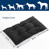 MABOZOO Dog Bed, Indestructible Chew Proof Pet Bed Mat, Durable Polyester, Large 35x22 inches, Black, for Aggressive Chewers, Crate Pad, Machine Washable
