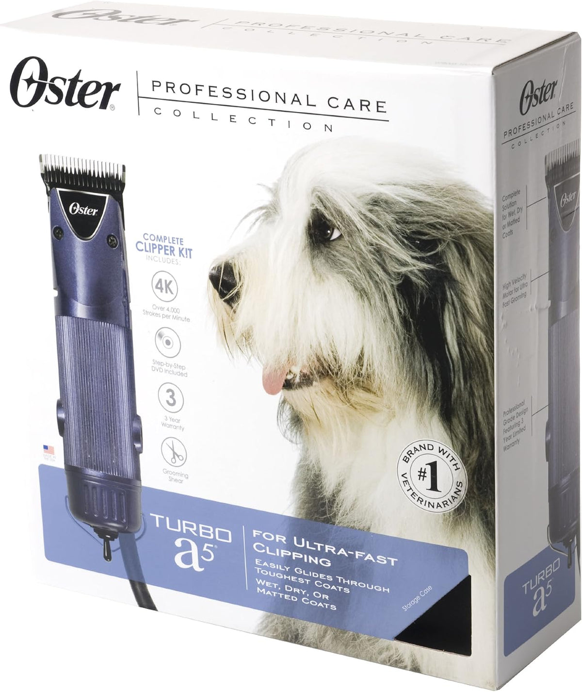 Oster Professional Care A5 Turbo 2-speed pet clipper kit with carrying case and shears - view 2