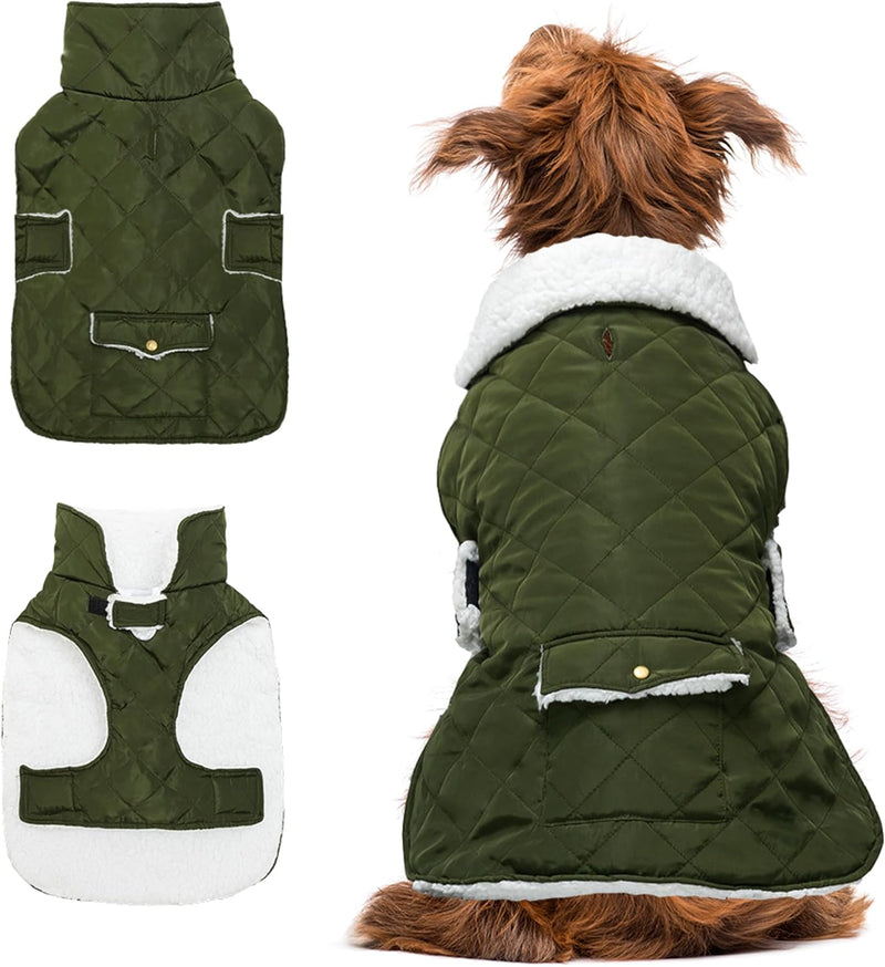 Dog Winter Coat for Cold Weather - Green / Large