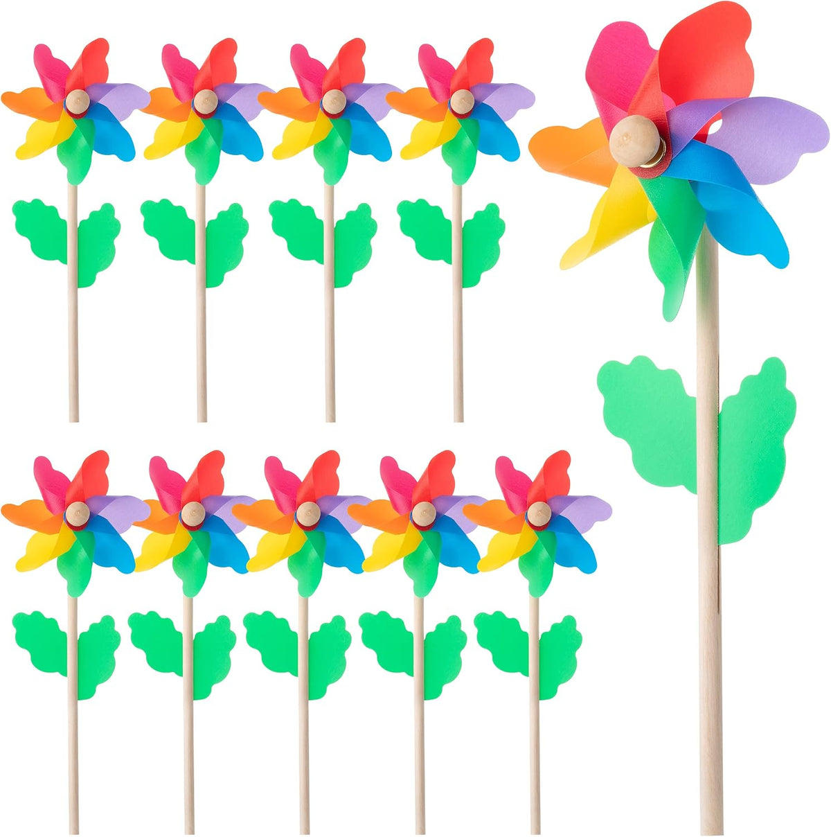 Mr. Pen, Rainbow Flower Pinwheels, Pinwheels for Yard and Garden