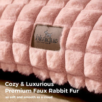 Cat Couch Bed with Fluffy Faux Rabbit Fur for Indoor Cats - Pink / Medium: 30"L x 20"W x 10"Th - image 3