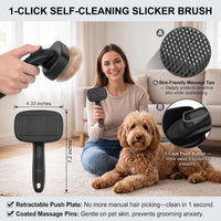 5 PCS Pet Grooming Kit, Dog Brush & Dematting Rake for Long Hair – Essentials for Cats - Black 5pc - image 2