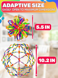 DIMROM expandable breathing ball sphere in bright colors opened to full size - view 2