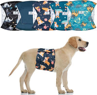 5 Pack Dog Diapers Male,Reusable Leakproof Pet Soft Dog Belly Band Wraps,High Absorbency Male Dog Diaper,Wider Washable Belly Band for Doggy Incontinence and Puppy Training