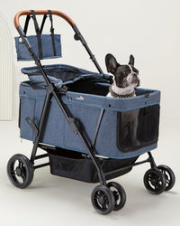 Dog Stroller for Large & Medium Dogs, for 2 Small Dogs – Essentials for Dogs - Navy Blue