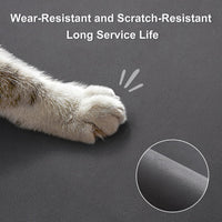 YCT Cat Food Mat for Pet Dog Feeting Mats - Black & Multiple cat heads Logo / 24"L x 16.9"W - image 2