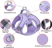 Breathable Dog Harness Small Sized and Leash Set - Purple / M(Chest: 15 - 17") - image 3