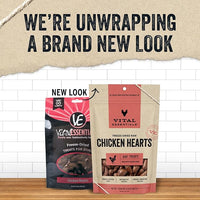 Vital Essentials Chicken Hearts Dog Treats, 3.75 oz | Freeze-Dried Raw | Single Ingredient | Premium Quality High Protein Training Treats | Grain Free, Gluten Free, Filler Free