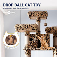 Allewie 68 Inches Cat Tree/House and Towers for Big Feline/Scratching - 82 in / Leopard Print - image 3