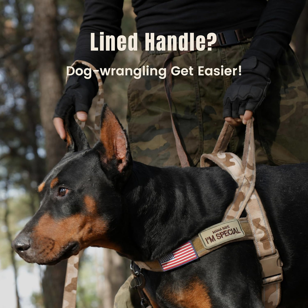 Forestpaw No Pull Dog Harness with Large Handle, Comfortable, L - XL: Chest 32-39", Fit 80-110 lbs / Brown Camo - image 2