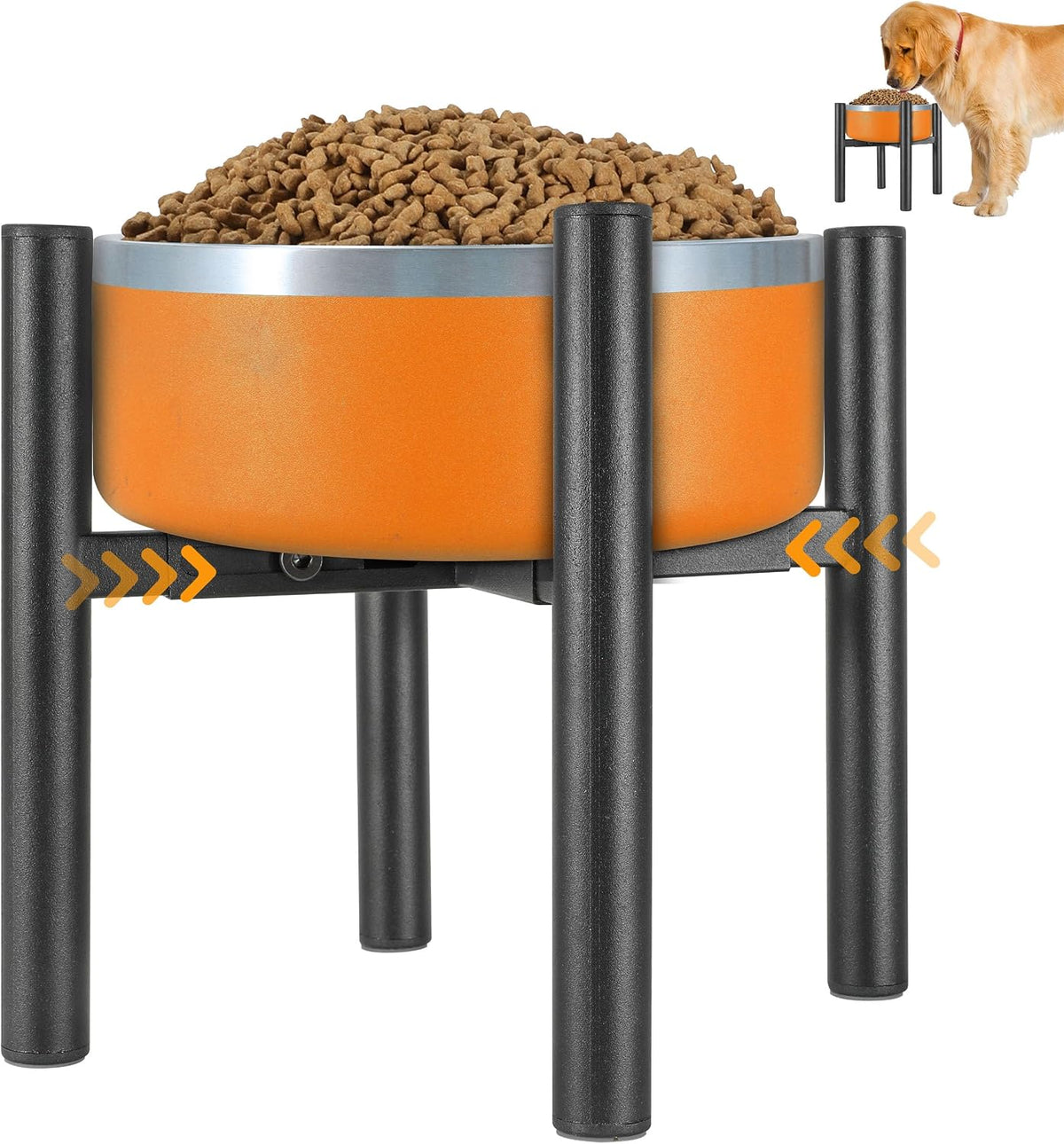 PROERR Lifted Dog Bowl Stand, Without Bowls - Small-HIGH-8IN