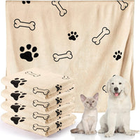 Chumia 4 Pcs Dog Towels for Drying Dog Puppy Bulk Microfiber - 24 x 40 Inch / Light Brown
