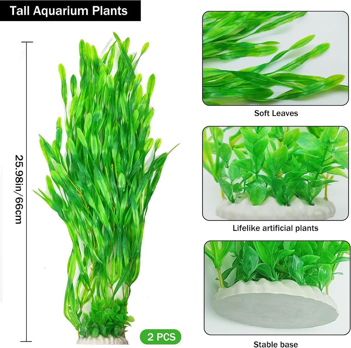 25.98 Inch Tall Aquarium Plants - Green (Style B) - image 3