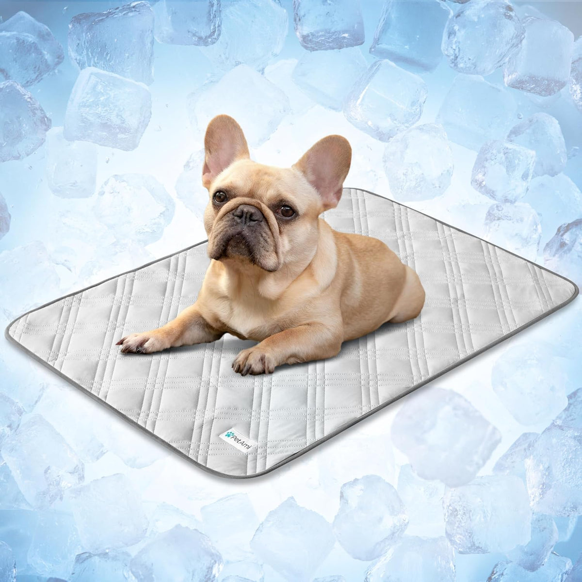 PetAmi Waterproof Dog Cooling Mat Pet Pad for Crate Couch Bed - Light Grey / Medium (29x40)