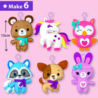 KRAFUN Fairy Tales Sewing Kit for Kids Ages 5-10, 8 Projects - Animal Keyring - image 3