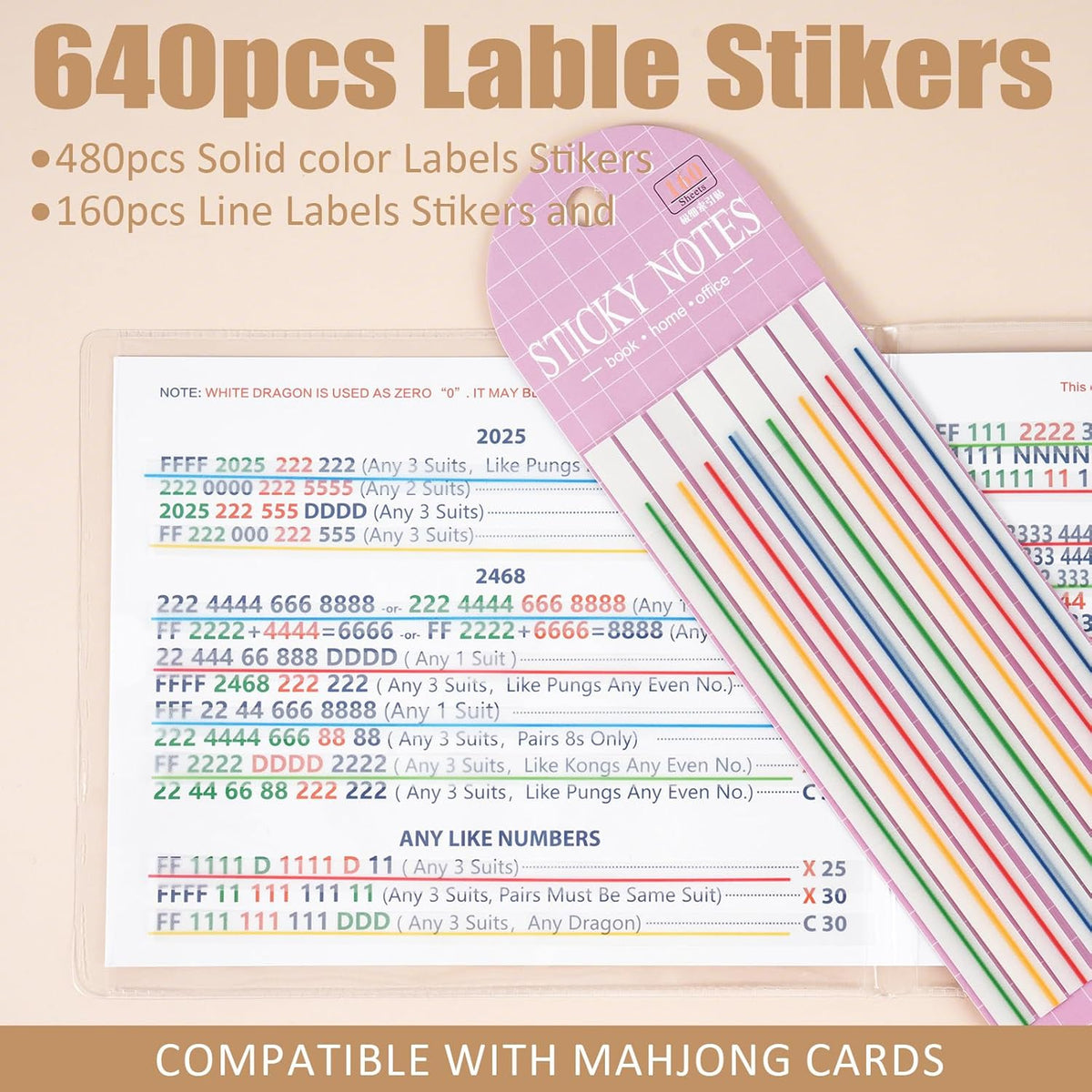 320 pcs Mahjong Card Line Finder Highlighter Tape - 640pc - image 2