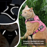 Cat Harness, Cat Harness and Leash for Walking - Pink / L(13-18lb) - image 3