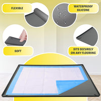 Dog Pee Pad Holder Tray Fits for 30” x 23” Pee Pads - 30 x 28 Inches / Gray - image 3