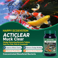 Muck Clear – Natural Pond Sludge Treatment, 2 LB for Ponds, Fountains & Bird Baths, Beneficial Bacteria & Enzymes, Chemical-Free & Safe for Fish, Pets & Wildlife