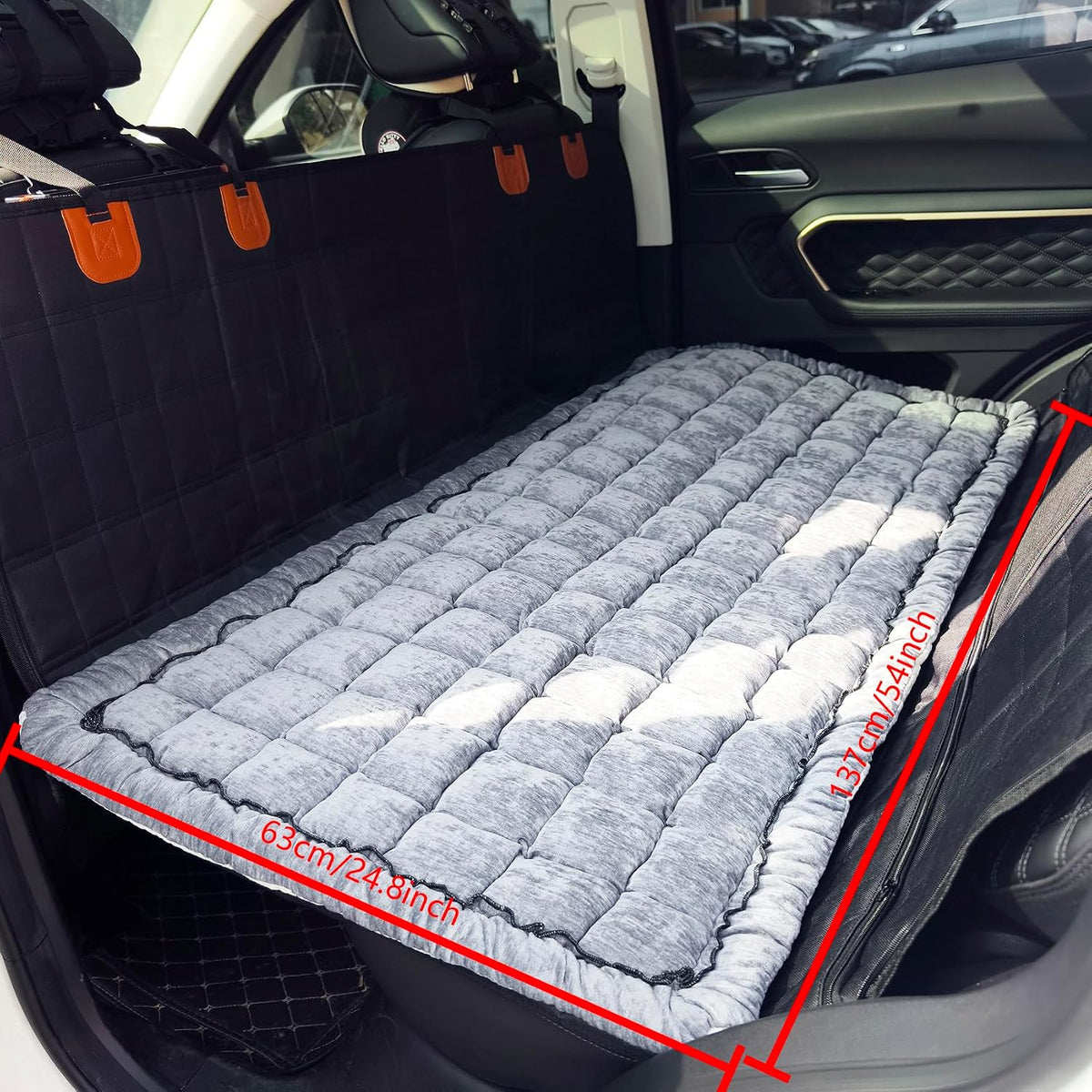 Dog Bed for Car Back Seat - Grey / 24.8x54 inch - image 4