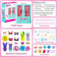 Style Shine 100 Pcs Doll Clothes & Accessories Toy for 11.5 Inch Doll – Fun for Kids & Family - M-Closet - image 3