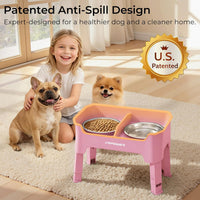 URPOWER Elevated Dog Bowls - Pink / Small - image 2