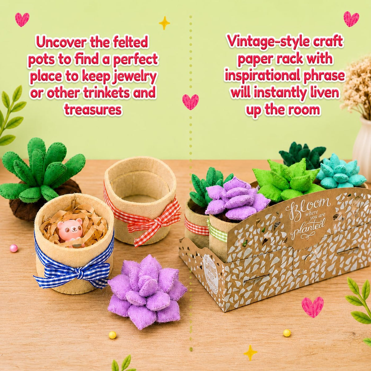 Glittery Garden Mosaic Craft Kit to Decorate Coaster with Glass Tiles – Fun for Kids & Family - Succulent Sewing Craft Kit - image 4