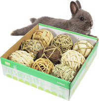 andwe Small Animals Play Activity Balls Rolling Chew Toys – Essentials for Small Pets - Pack of 9