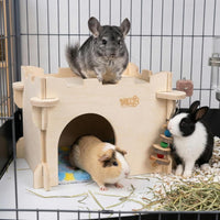Castle Chinchilla House, Guinea Pig Hideout – Essentials for Small Pets - Medium Assembly Style - image 2