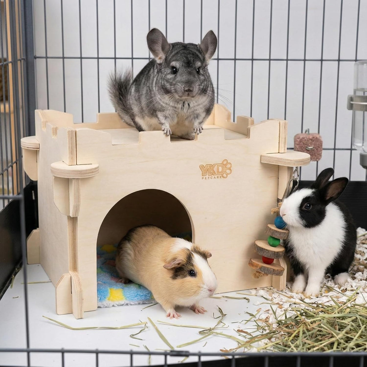 Castle Chinchilla House, Guinea Pig Hideout – Essentials for Small Pets - Medium Assembly Style - image 2