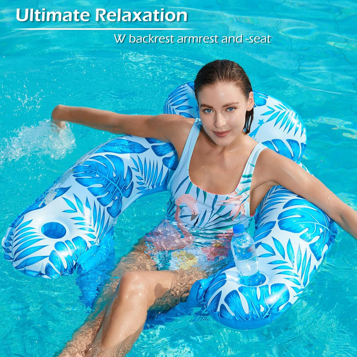 Jasonwell Inflatable Pool Float Chair - TropicalBlue+Green / Large / 2 - image 2