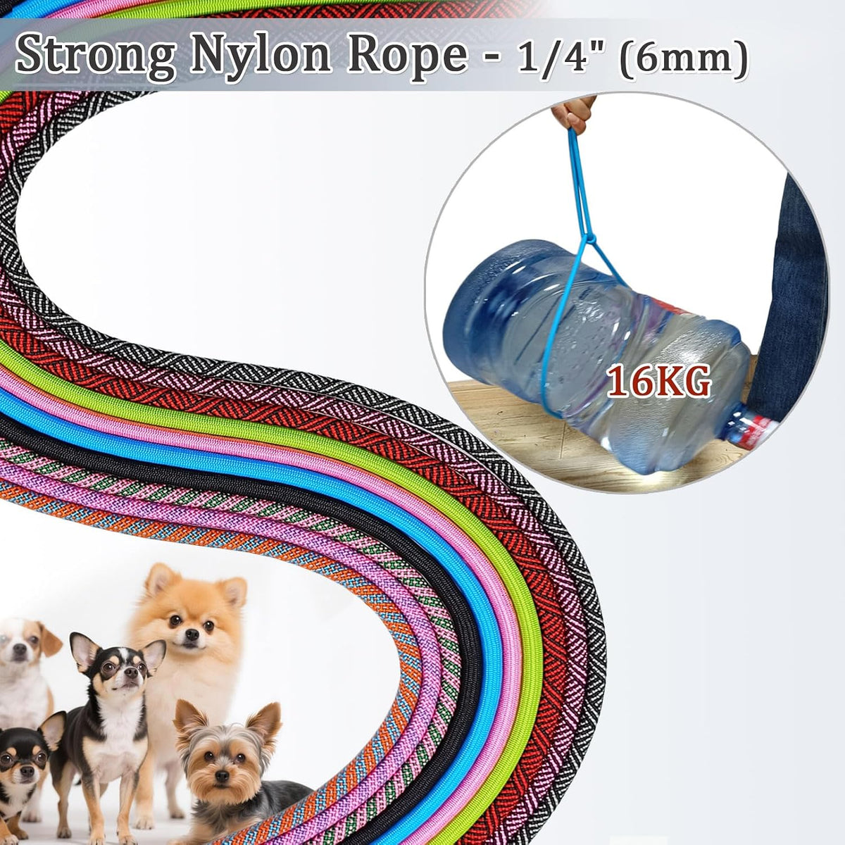 WYuZe 5ft Puppy Leash for Small Dogs Cats - Black Red / 5 FT (3~18 lbs) - image 4