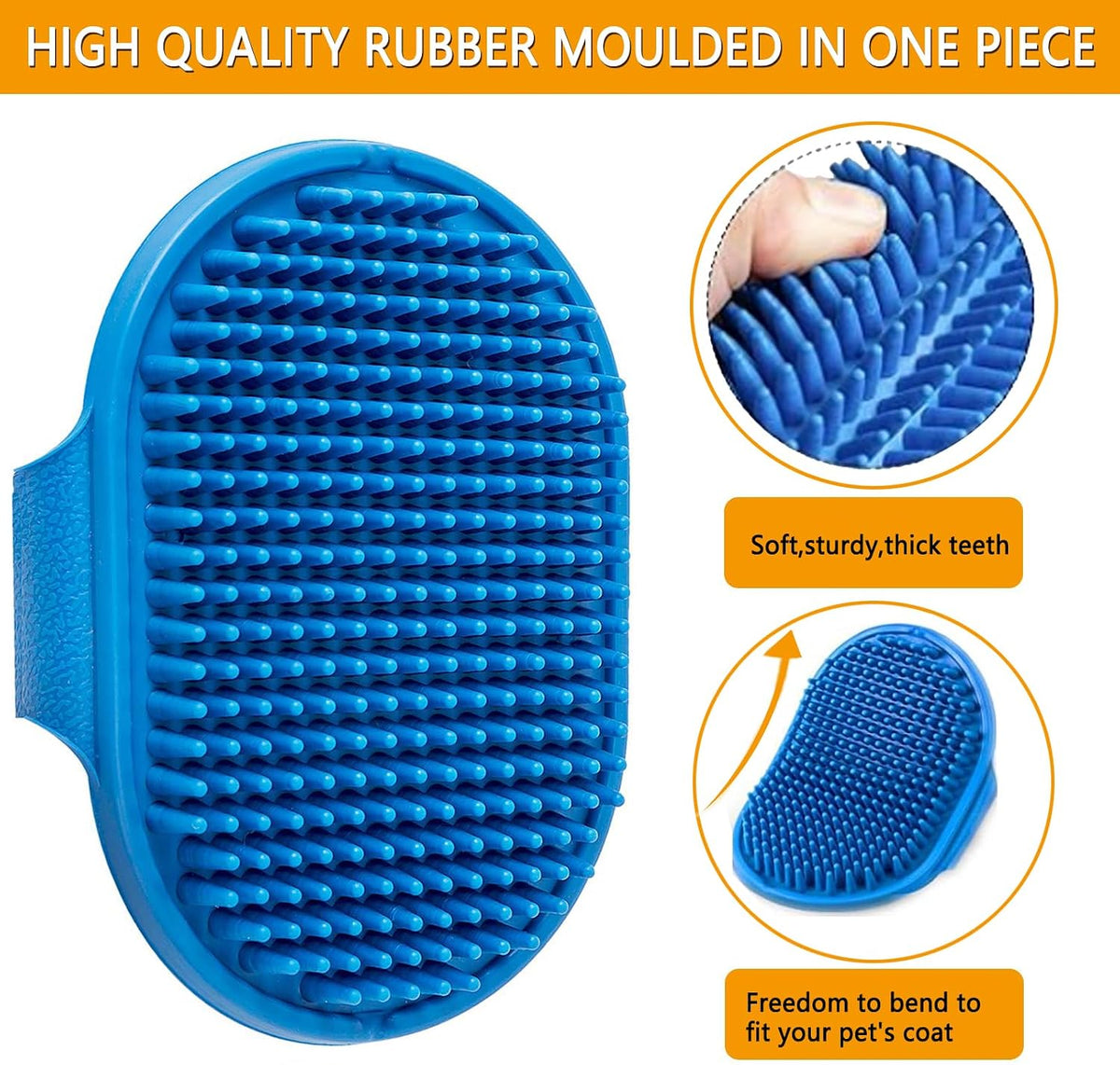 ROPO Dog Bath Brush, Dog Shampoo Brush With Adjustable Ring Handle Long Bristles, Upgraded Version - image 4