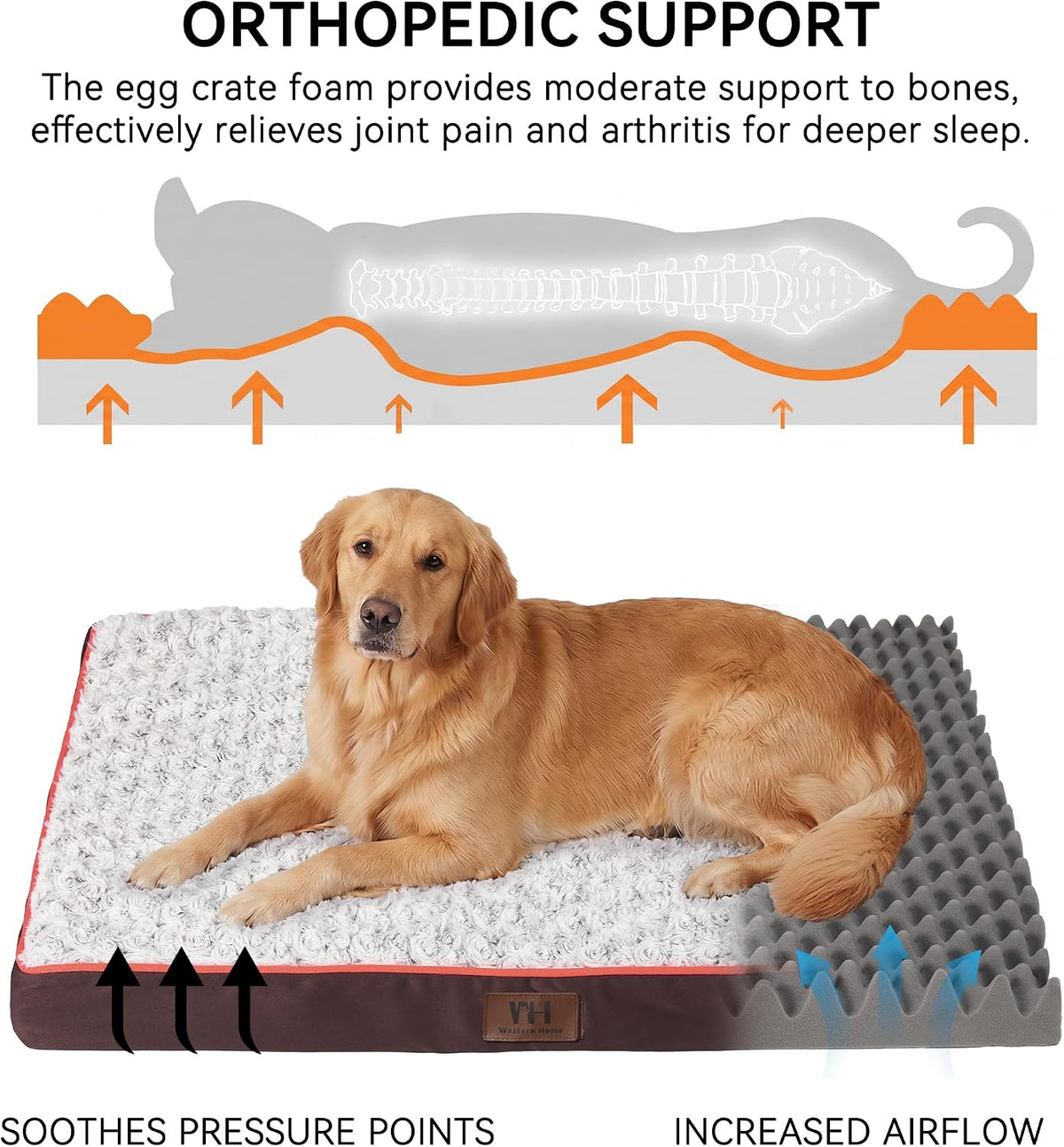 Orthopedic Dog Beds Large Sized Dog Washable Pet Bed - Brown / 36" x 27" x 3" - image 2
