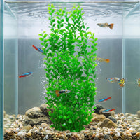 Tall Green Round Leaves Aquarium Décor Plastic Plants Extra Large 22 - image 2