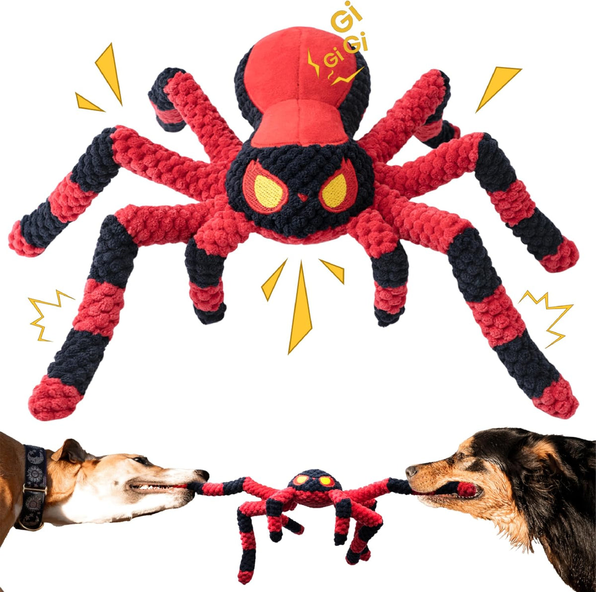 LEGEND SANDY Tough Dog Toys - 1 Pack Red Spider