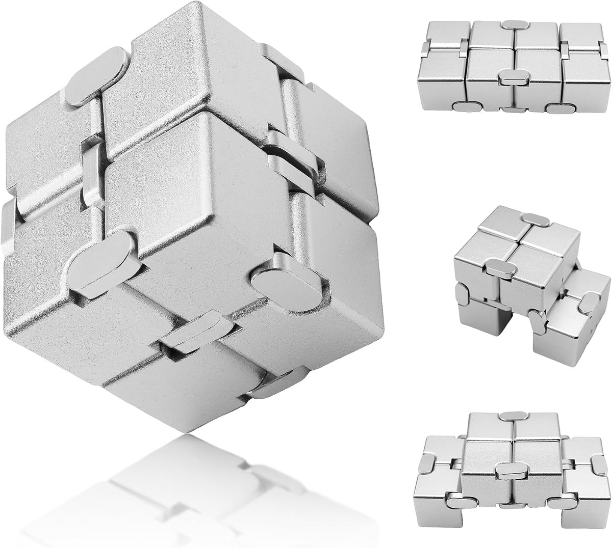 DOLASEV silver metal infinity cube fidget toy made of zinc alloy - view 4