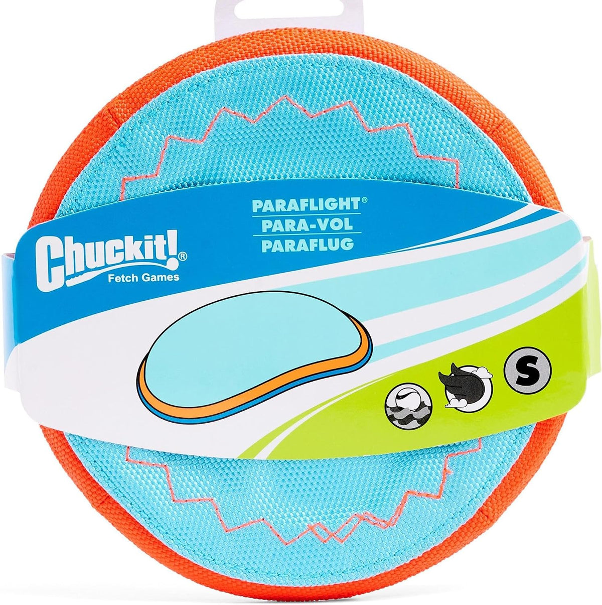 Chuckit! Paraflight Flying Disc Dog Toy, Floats, Size Large - Small / Blue/Orange - image 2