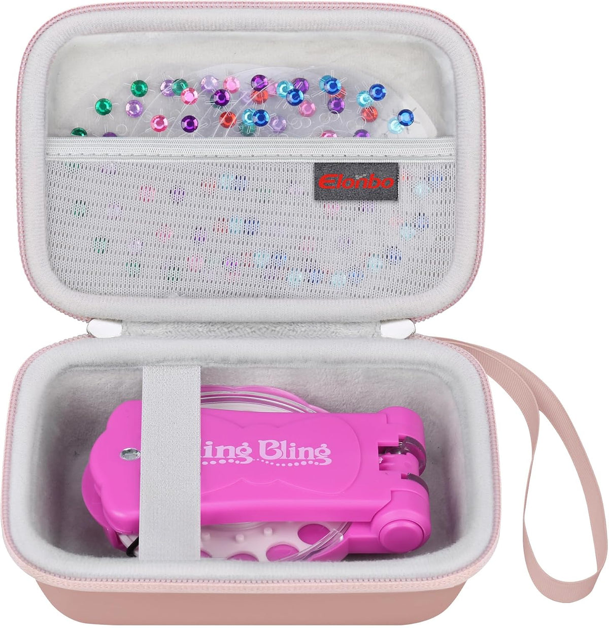 Elonbo pink carrying case for Blinger Diamond Starter Set with double zipper - view 2