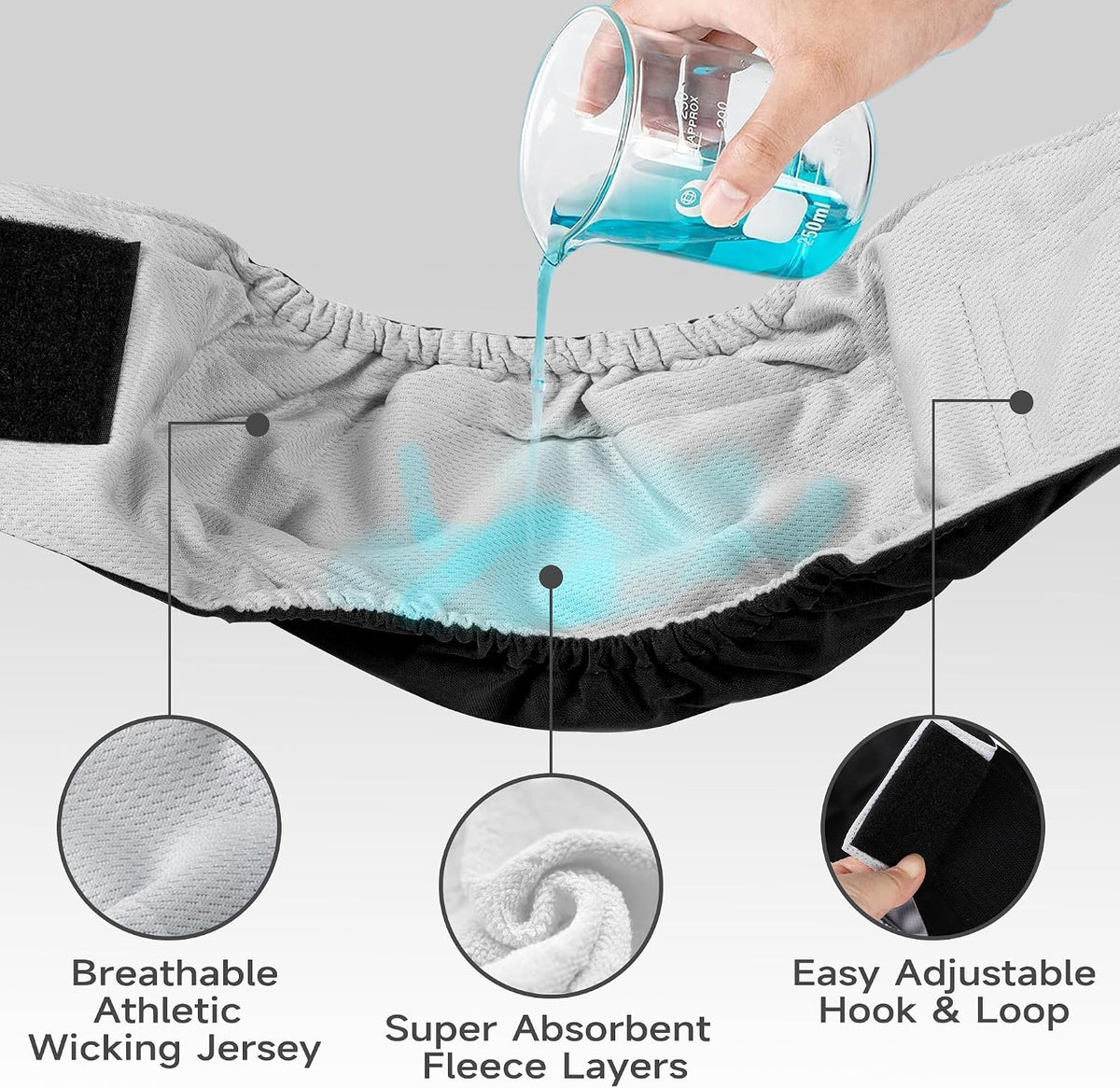 Washable Belly Bands for Male Dogs, Reusable Dog Diapers Male - XX-Large (28" -33") / Black - image 2