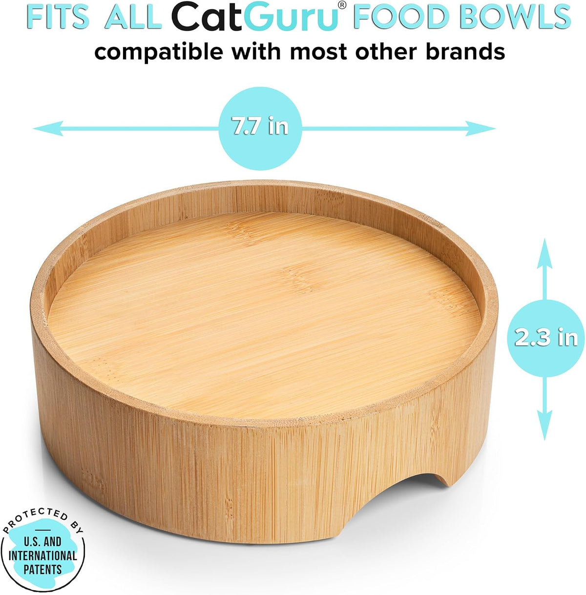 CatGuru Food Table for Cat Bowls - Standard / Bamboo - image 2