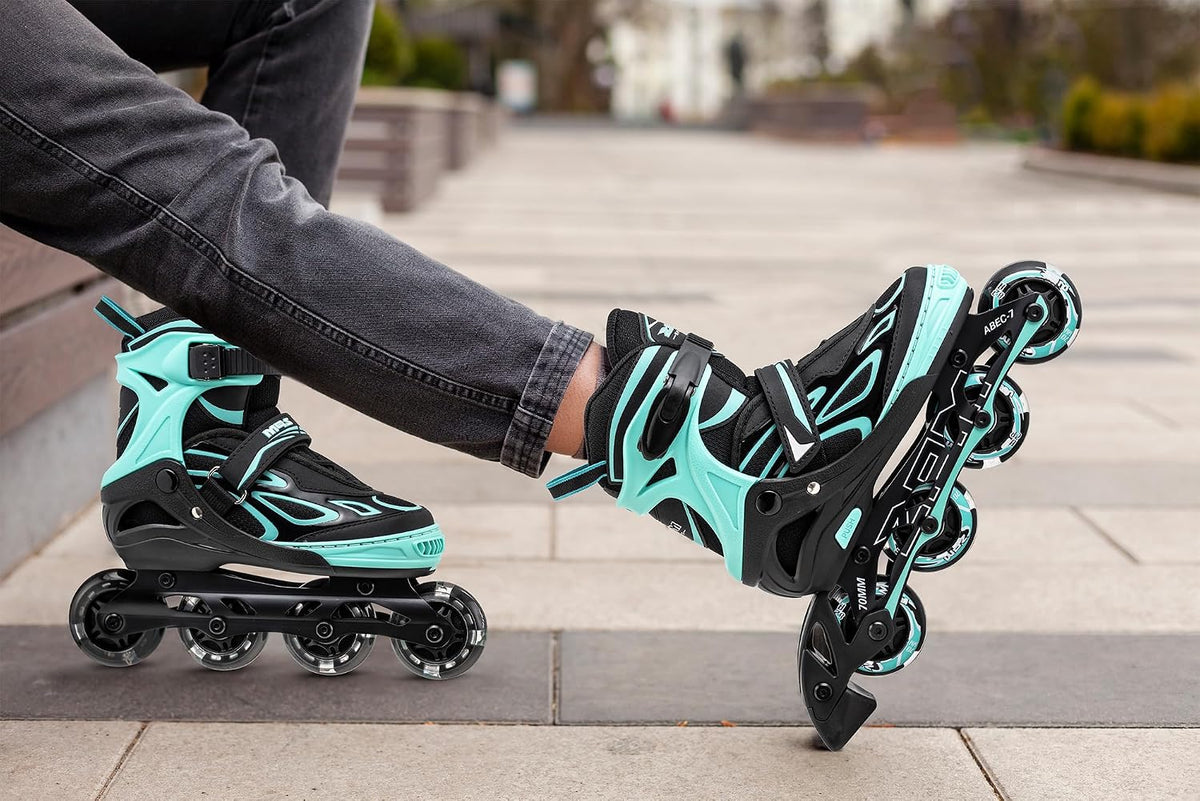 2PM SPORTS Adjustable Inline Skates for Kids, Youth and Adults - Mint / Small - Little Kid (10.5C-12.5C US) - image 2